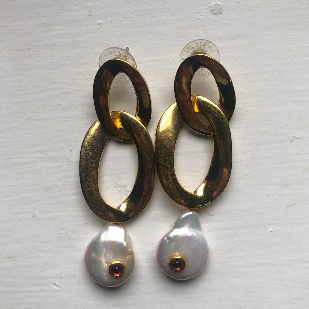 Lizzie Fortunato Basilicata Gold, Pearl earrings